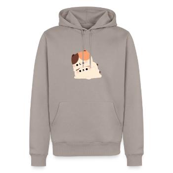 Tortie Katzenpaar - Männer Premium Bio Hoodie - Taupe - Vorne - Nico (187cm)
