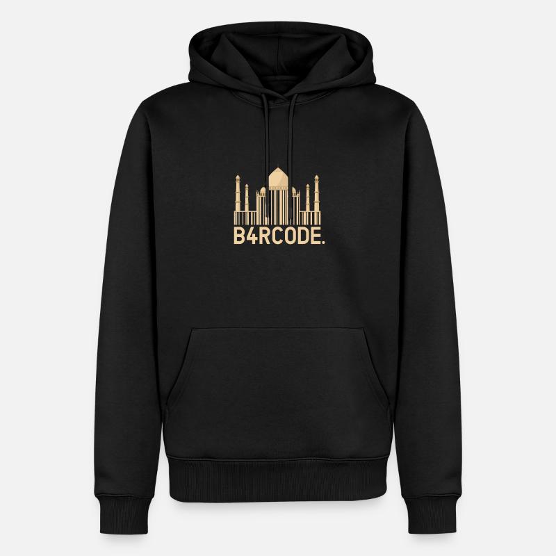 B4RCODE. Taj Mahal - Sweat à capuche Premium bio Homme - noir