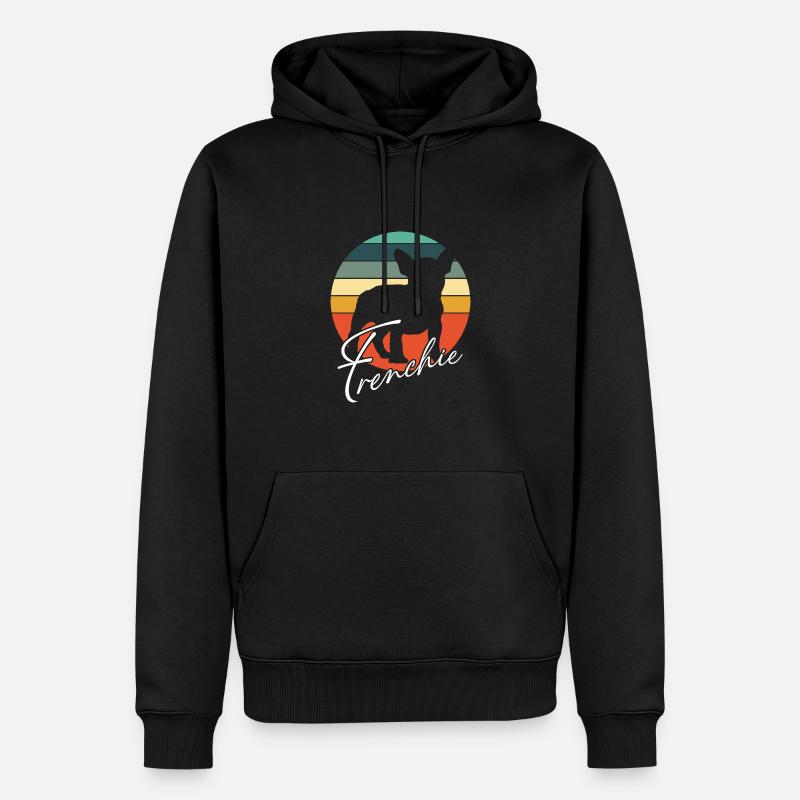 Frenchie Silhouette de bouledogue français - Sweat à capuche Premium bio Homme - noir