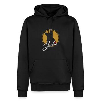 Yorkshire Terrier en cercle coloré avec coeur rouge - Sweat à capuche Premium bio Homme - noir - Devant - Nico (187cm)