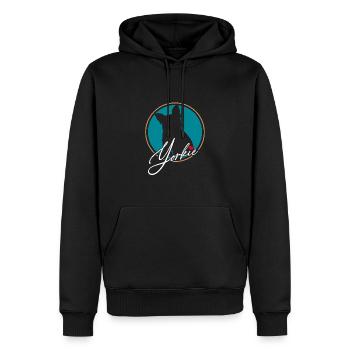 Yorkshire Terrier en cercle coloré avec coeur rouge - Sweat à capuche Premium bio Homme - noir - Devant - Nico (187cm)