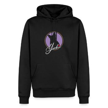 Yorkshire Terrier en cercle coloré avec coeur rouge - Sweat à capuche Premium bio Homme - noir - Devant - Nico (187cm)