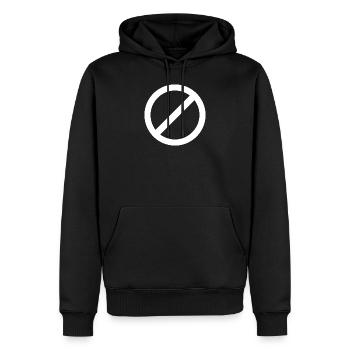 Arrêter | Symbole | Blanc | idée cadeau - Sweat à capuche Premium bio Homme - noir - Devant - Nico (187cm)