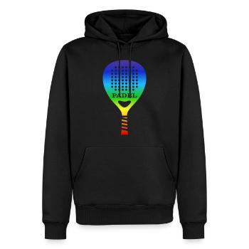 Padel PADELTENNIS-rainbow padelspieler - Männer Premium Bio Hoodie - Schwarz - Vorne - Nico (187cm)