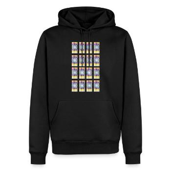 Hypnotic design Type-1 - Men’s Premium Organic Hoodie - black - Front - Nico (187cm)