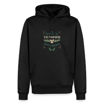 Sei nett zu dem Lehrer, der Weihnachtsmann Weihnachten beobachtet - Männer Premium Bio Hoodie - Schwarz - Vorne - Nico (187cm)