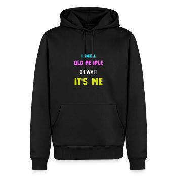 I Smell Old People Oh Wait It's Me Bday Humor - Men’s Premium Organic Hoodie - black - Front - Nico (187cm)