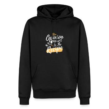 Ihre Meinung war nicht im Rezept - Männer Premium Bio Hoodie - Schwarz - Vorne - Nico (187cm)