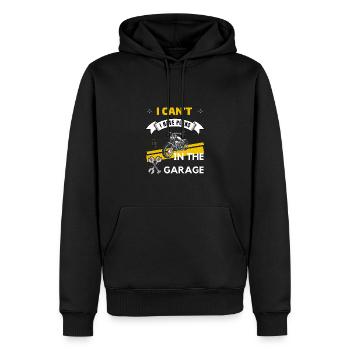 Ich kann keine Pläne in der Garage Motorrad haben - Männer Premium Bio Hoodie - Schwarz - Vorne - Nico (187cm)