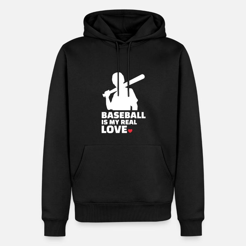 J’adore le baseball élégant - Sweat à capuche Premium bio Homme - noir
