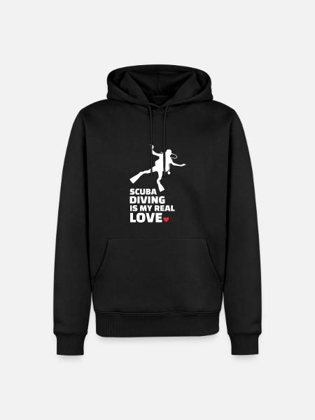 I love scuba diving - Men’s Premium Organic Hoodie - black