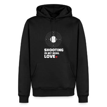 J’adore photographier - Sweat à capuche Premium bio Homme - noir - Devant - Nico (187cm)