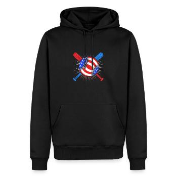 Vierter Juli Nationalfarben Nationalfeiertag USA - Männer Premium Bio Hoodie - Schwarz - Vorne - Nico (187cm)