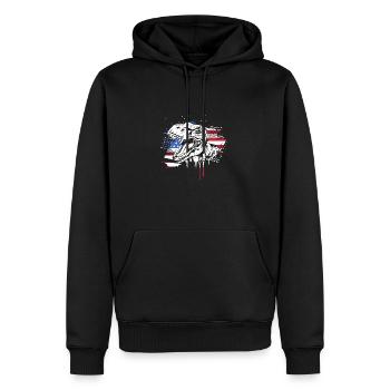 Vierter Juli Nationalfarben Nationalfeiertag USA - Männer Premium Bio Hoodie - Schwarz - Vorne - Nico (187cm)