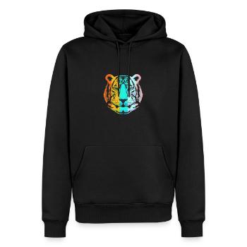 Weißer Tiger - Männer Premium Bio Hoodie - Schwarz - Vorne - Nico (187cm)