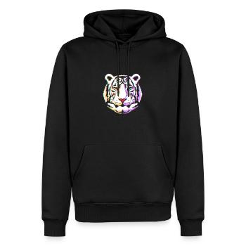 Weißer Tiger - Männer Premium Bio Hoodie - Schwarz - Vorne - Nico (187cm)