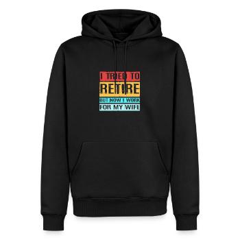 Retraité Retraité Retraité - Sweat à capuche Premium bio Homme - noir - Devant - Nico (187cm)