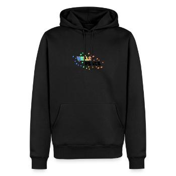 Hello Peace - Sweat à capuche Premium bio Homme - noir - Devant - Nico (187cm)