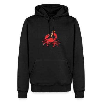 Krabbe - Männer Premium Bio Hoodie - Schwarz - Vorne - Nico (187cm)