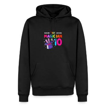 magicien magicien - Sweat à capuche Premium bio Homme - noir - Devant - Nico (187cm)