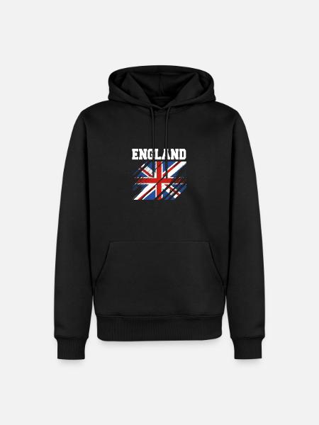 Angleterre Anglais - Sweat à capuche Premium bio Homme - noir