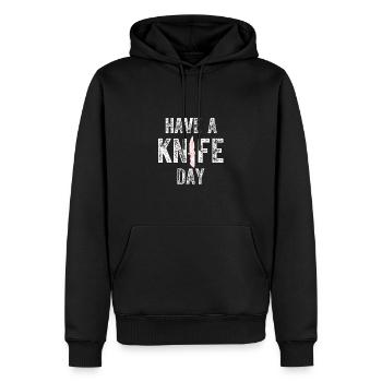 Have A Knife Day - Lustiger Messersammler - Männer Premium Bio Hoodie - Schwarz - Vorne - Nico (187cm)