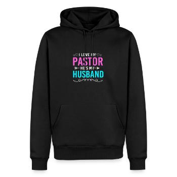 Pfarrer - Männer Premium Bio Hoodie - Schwarz - Vorne - Nico (187cm)