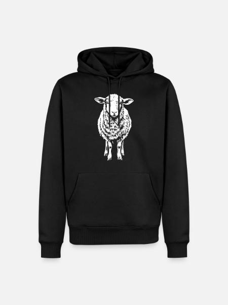Cute Sheep Graphic - Men’s Premium Organic Hoodie - black
