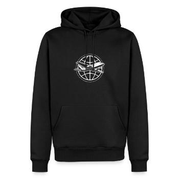 Contrôleur aérien - Sweat à capuche Premium bio Homme - noir - Devant - Nico (187cm)