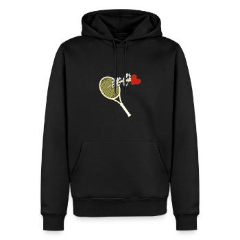 tennis tennis match raquette de balle de tennis - Sweat à capuche Premium bio Homme - noir - Devant - Nico (187cm)