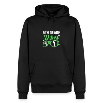 5. Klasse - Männer Premium Bio Hoodie - Schwarz - Vorne - Nico (187cm)