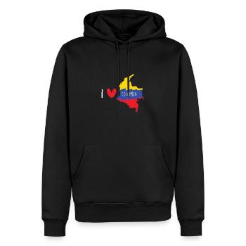 Colombie - Sweat à capuche Premium bio Homme - noir - Devant - Nico (187cm)