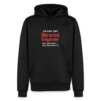Ingénieur mécanique - Sweat à capuche Premium bio Homme - noir - Devant - Nico (187cm)
