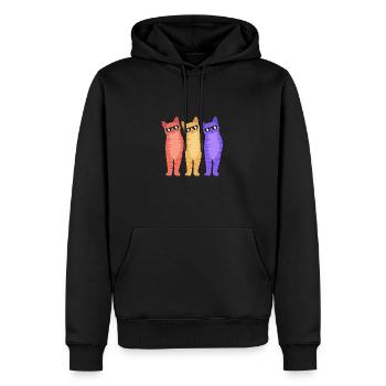 Chat tigré - Sweat à capuche Premium bio Homme - noir - Devant - Nico (187cm)