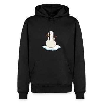 Eisbader "Schneemann am Eisloch" Winterschwimmen - Männer Premium Bio Hoodie - Schwarz - Vorne - Nico (187cm)