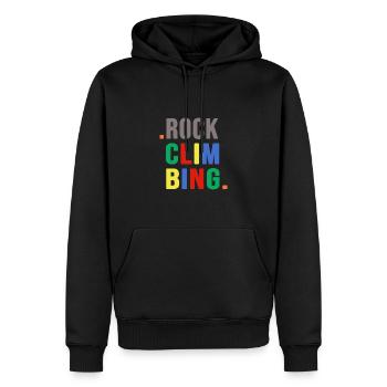 Alpinist Bergsteiger Felsklettern Kletterseil Fels - Männer Premium Bio Hoodie - Schwarz - Vorne - Nico (187cm)