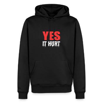 Gebrochenes Bein - Männer Premium Bio Hoodie - Schwarz - Vorne - Nico (187cm)