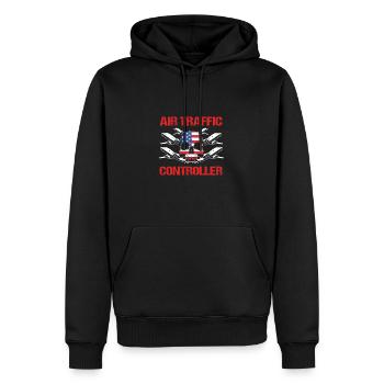 Air traffic controller - Men’s Premium Organic Hoodie - black - Front - Nico (187cm)