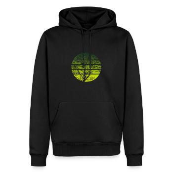 Tree Sunset - Hiking Outdoor - Men’s Premium Organic Hoodie - black - Front - Nico (187cm)