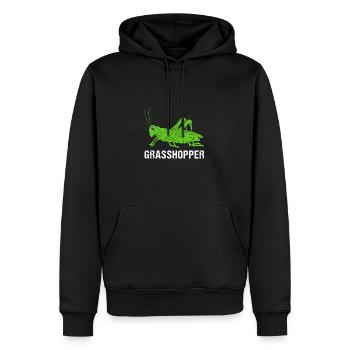 Grashüpfer Heuschrecke - Männer Premium Bio Hoodie - Schwarz - Vorne - Nico (187cm)