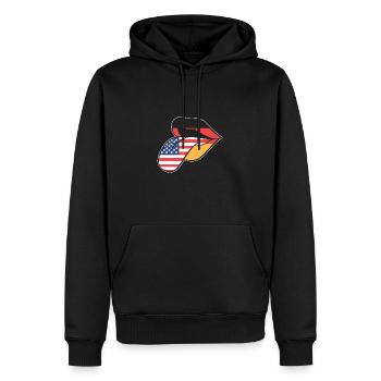 American German - Men’s Premium Organic Hoodie - black - Front - Nico (187cm)