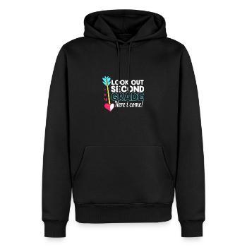 2e année - Sweat à capuche Premium bio Homme - noir - Devant - Nico (187cm)