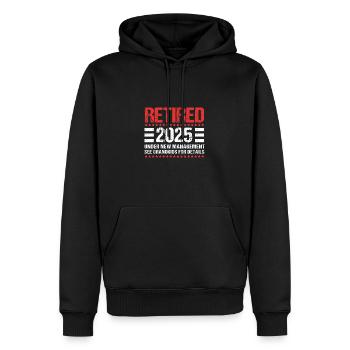 Retirement 2025 Pensioner Pension Pensioner - Men’s Premium Organic Hoodie - black - Front - Nico (187cm)