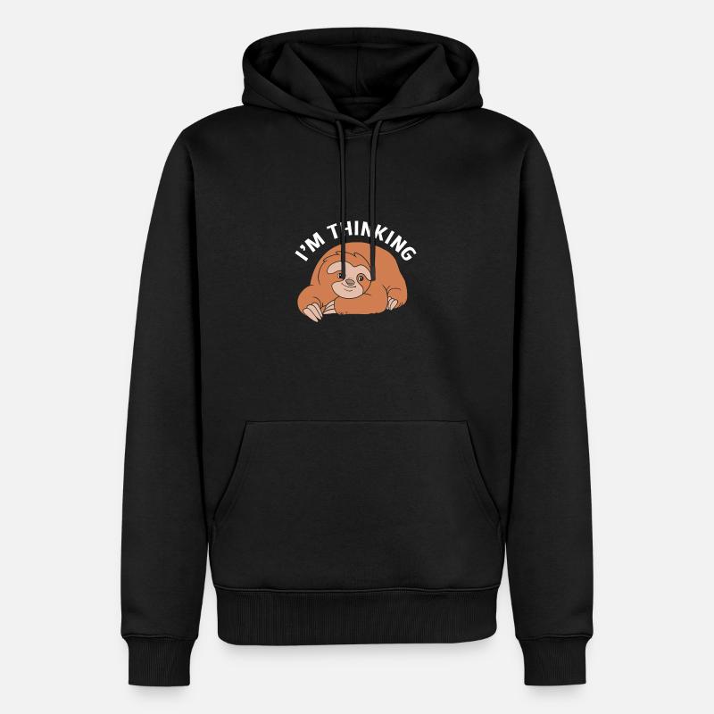 Faultier - Männer Premium Bio Hoodie - Schwarz