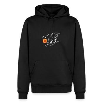 Le bitcoin - Sweat à capuche Premium bio Homme - noir - Devant - Nico (187cm)