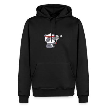 Badminton - Männer Premium Bio Hoodie - Schwarz - Vorne - Nico (187cm)