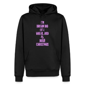 White red rosé christmas Weiße rote Weihnachten - Männer Premium Bio Hoodie - Schwarz - Vorne - Nico (187cm)