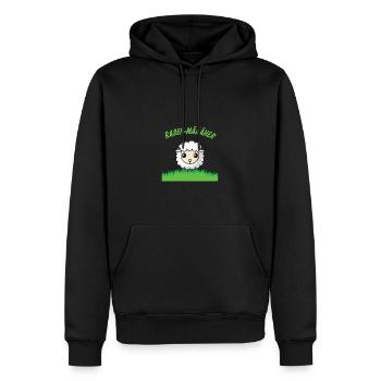 Witziges Shirt Rasenmäher, Schaf das Rasen mäht. - Männer Premium Bio Hoodie - Schwarz - Vorne - Nico (187cm)