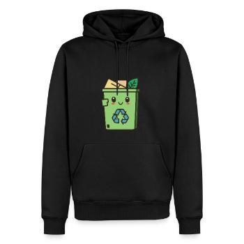 niedliches Recycling - Männer Premium Bio Hoodie - Schwarz - Vorne - Nico (187cm)