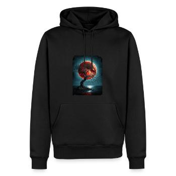 Beauty of Red Moon Sea T Shirt - Men’s Premium Organic Hoodie - black - Front - Nico (187cm)